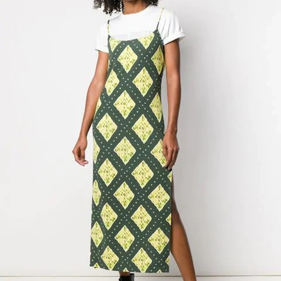 MARC JACOBS
Small Redux Grunge Ikat Jersey Slip Dress In Green Multi - Picture 10 of 10